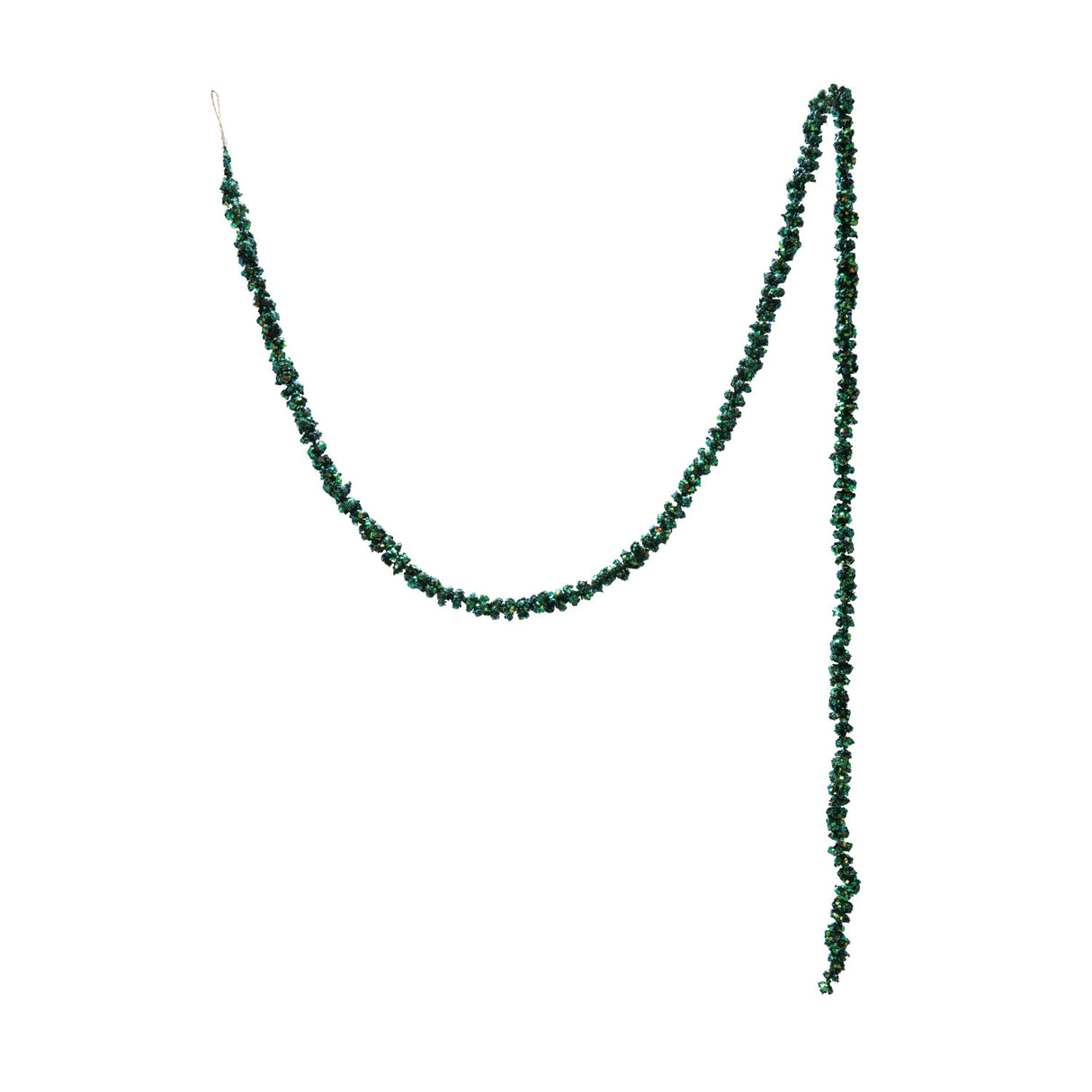 Foam-Glitter Ball Garland Iridescent - Finish Green