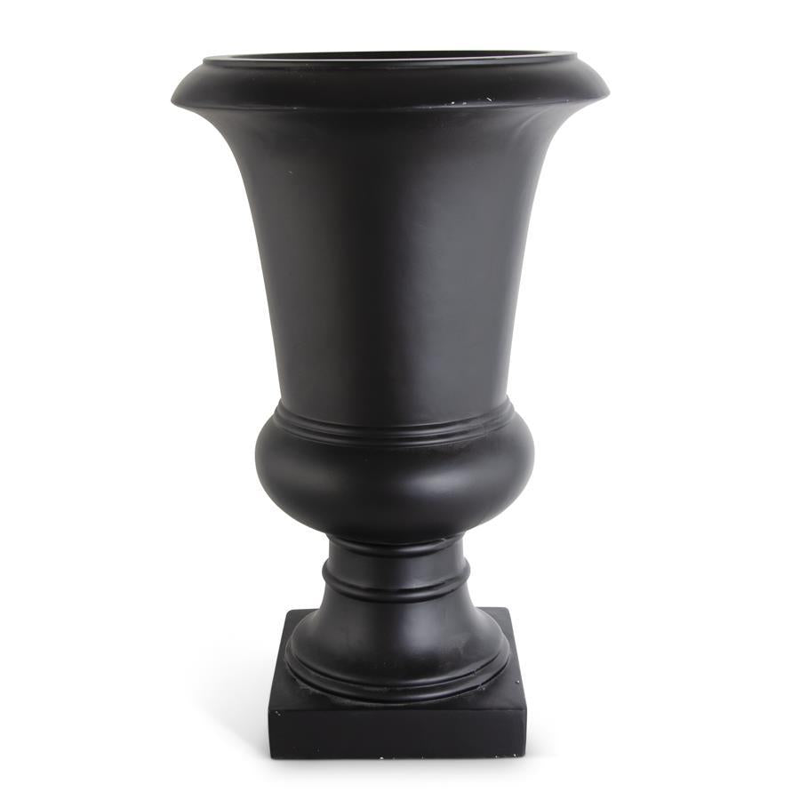 26.5" Matte Black Fluted Fiberglass Urn