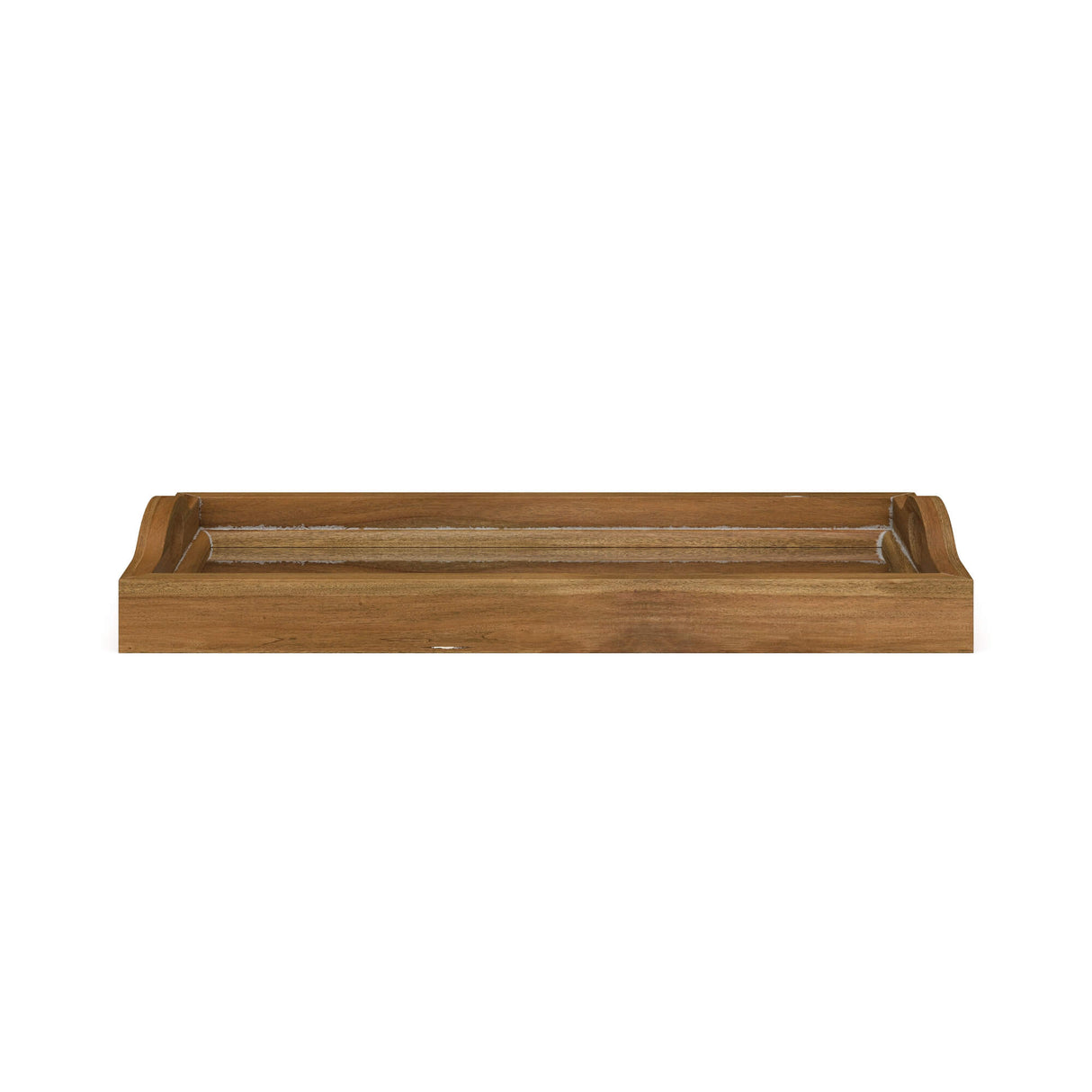 Mirrored English Tray in Antique White Cloud