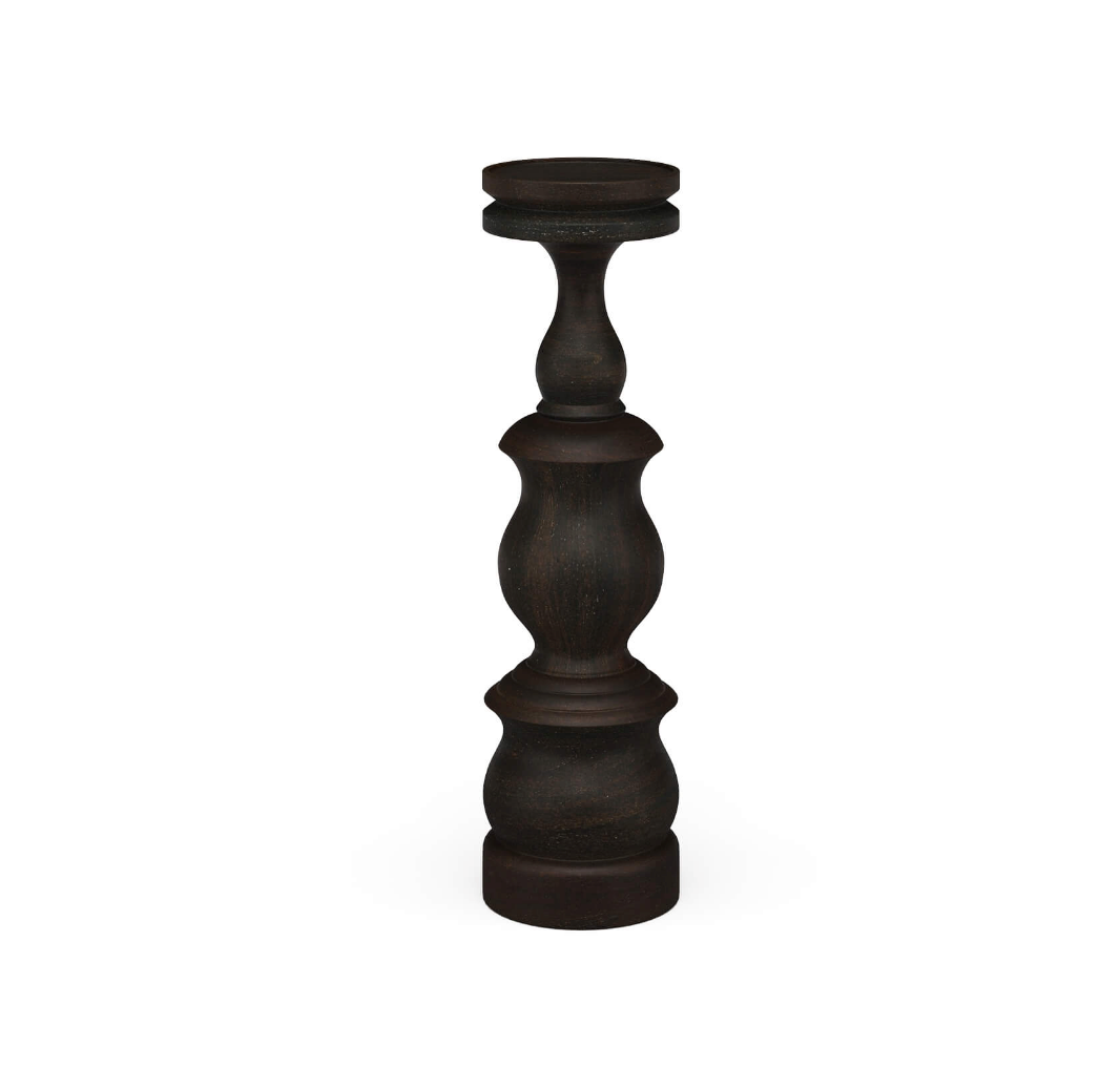 Bobeche Candlestick Medium in Black Wash