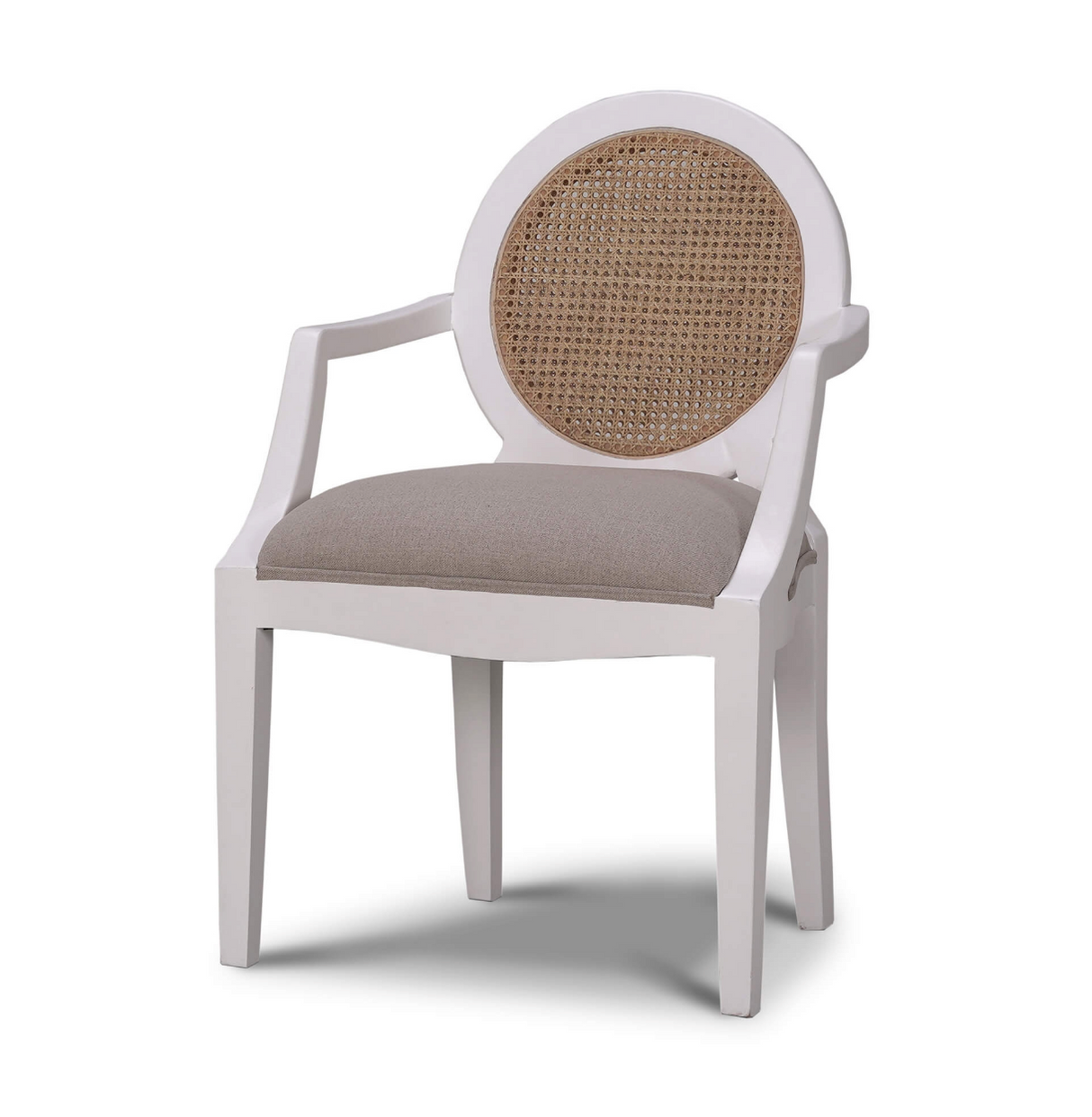 Leyton Dining Chair in True White / Arctic / Rattan Natural