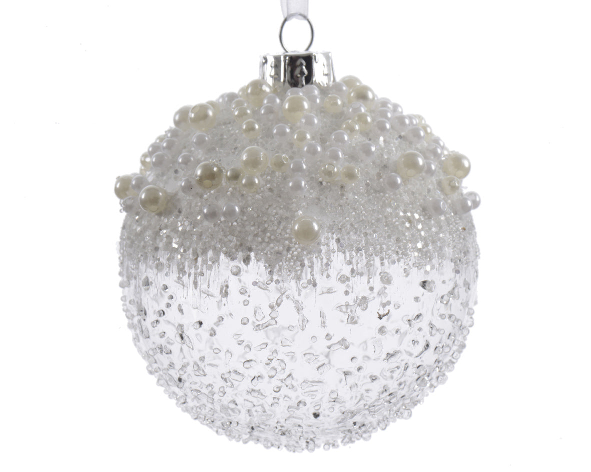 Glassy Icy Pearl Bauble *