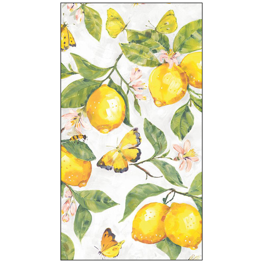 GUEST TOWELS - FRESH LEMONS, WHITE