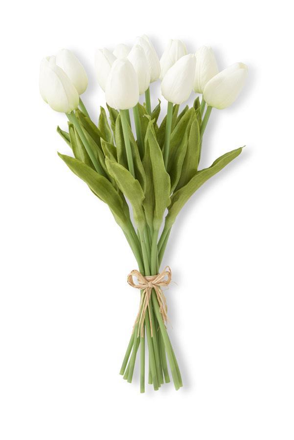 13.5 Inch White Real Touch Mini Tulip Bundle