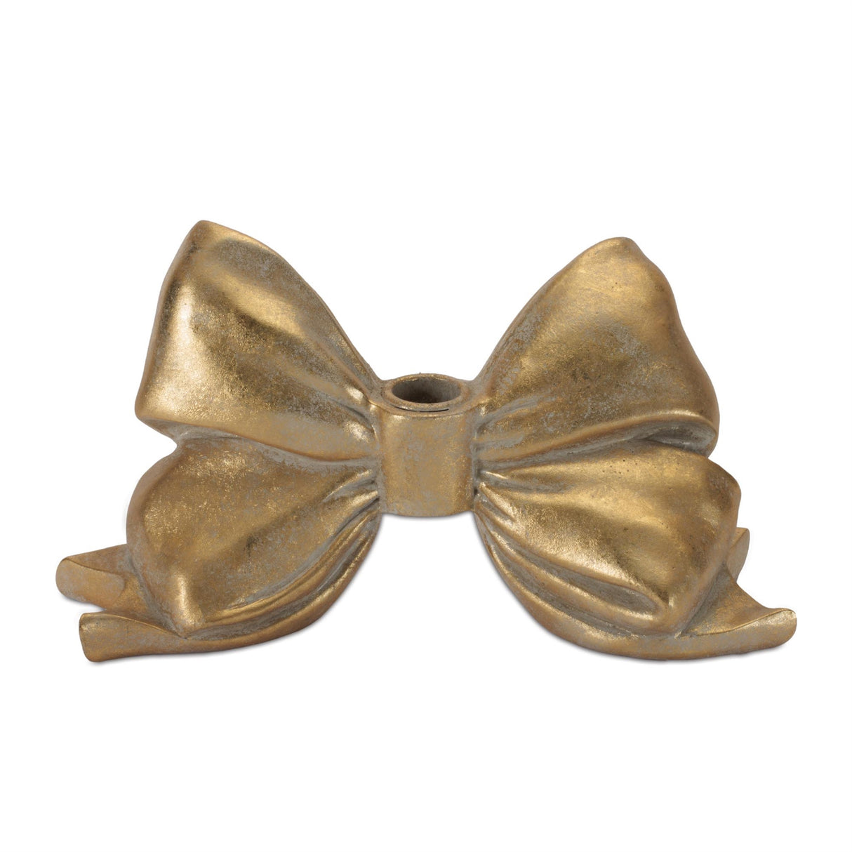 Bow Taper Candle Holder 5"H Resin