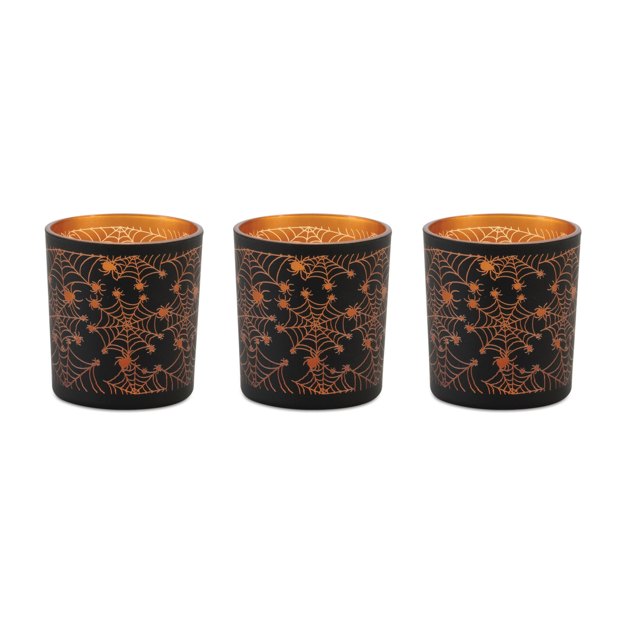 Spiderweb Votive Holder 3"H Glass