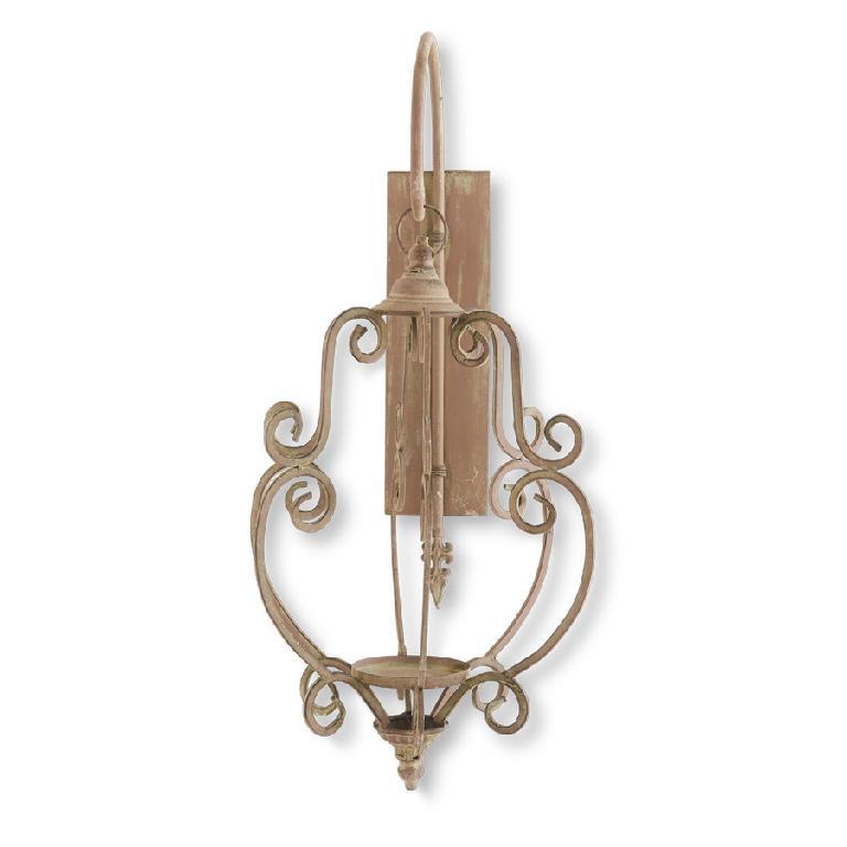 31 Inch Metal Scroll Open Lantern Candleholder