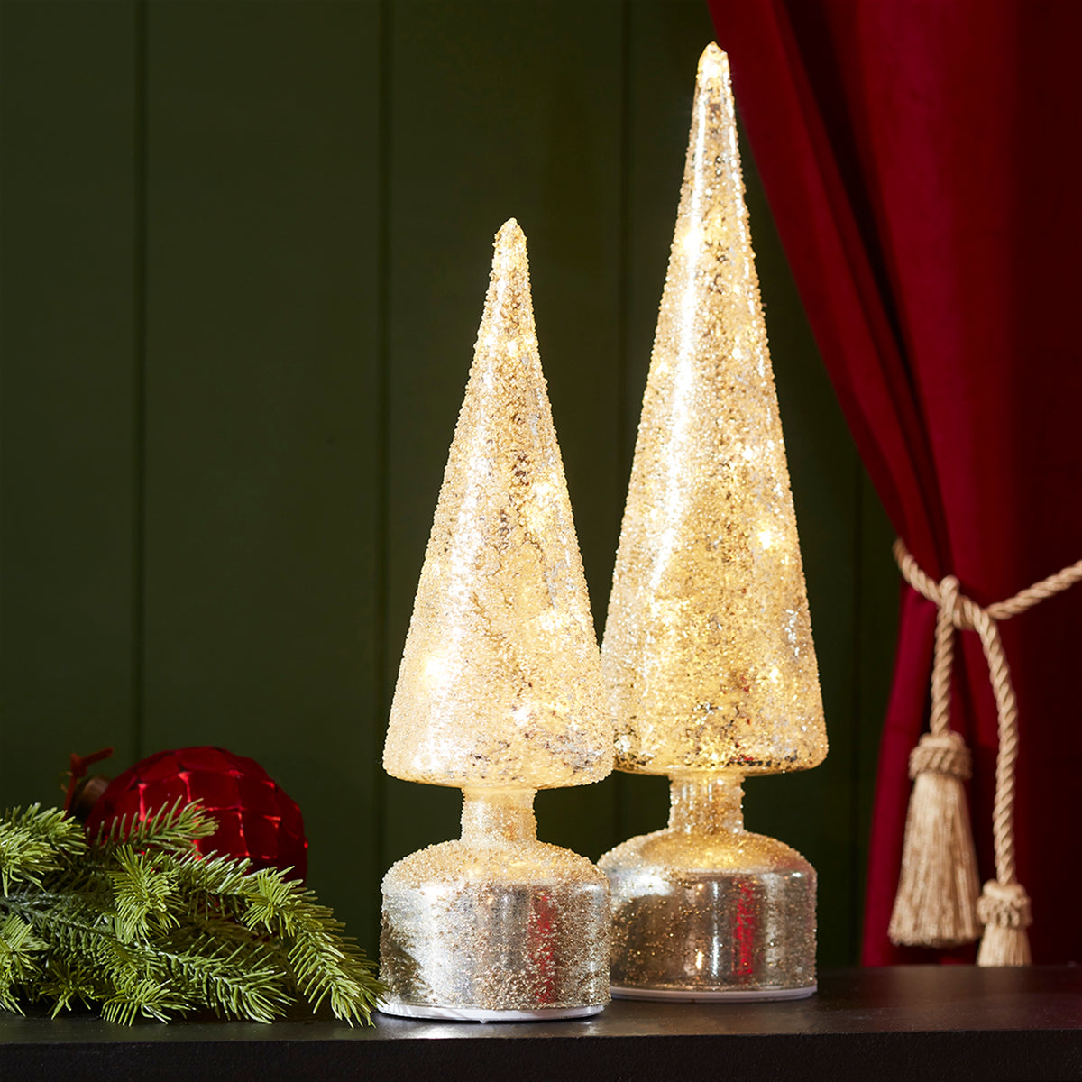 Rotating LED Tree (Set of 2) 12.5"H