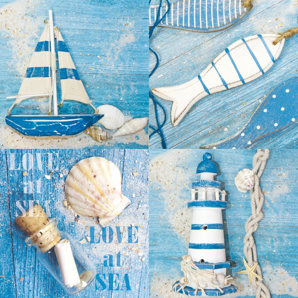 BEVERAGE NAPKIN -LOVE AT SEA