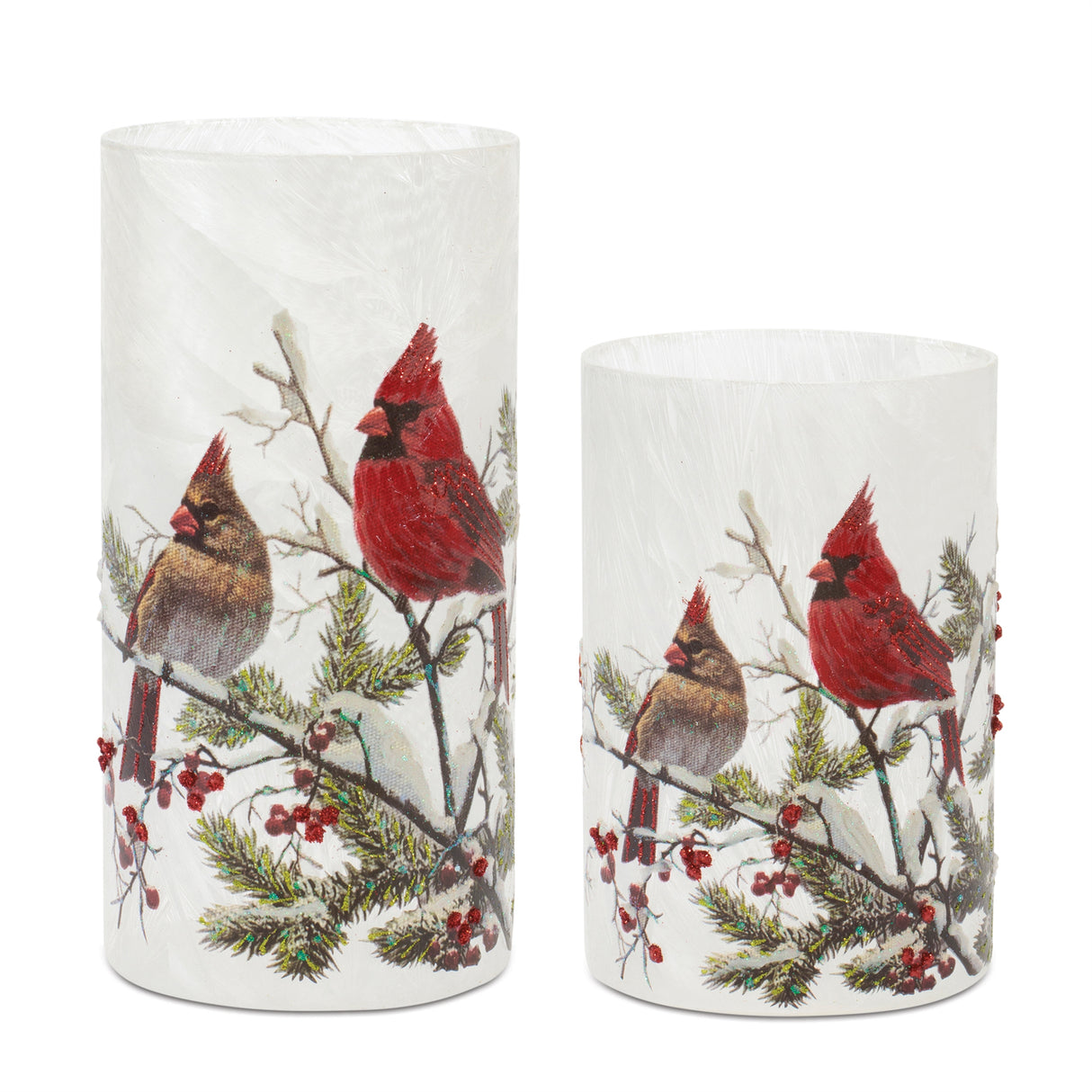 Double Cardinal Candle Holder (Set