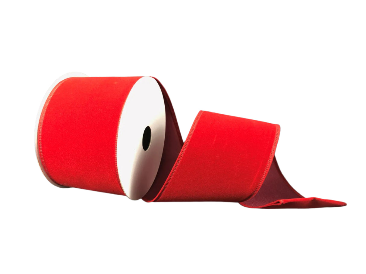 Dark Red Velvet Ribbon -  2.5" x 10y