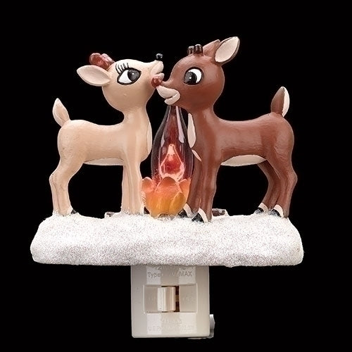 5"H RUDOLPH CLARICE FLICKERINGCAMPFIRE NIGHT LIGHT