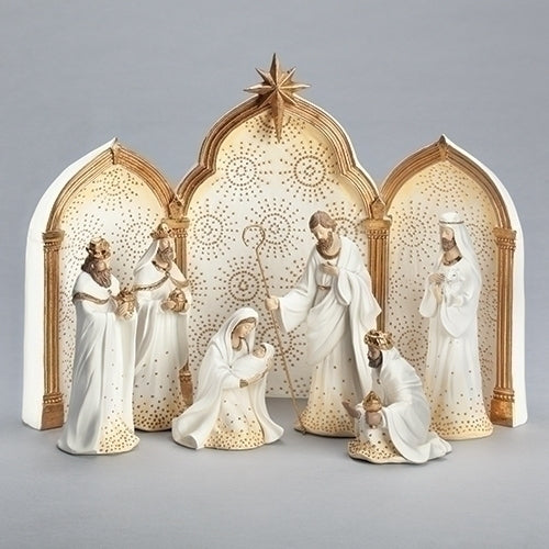 11.5" 9PC ST NATIVTY GOLD DOT