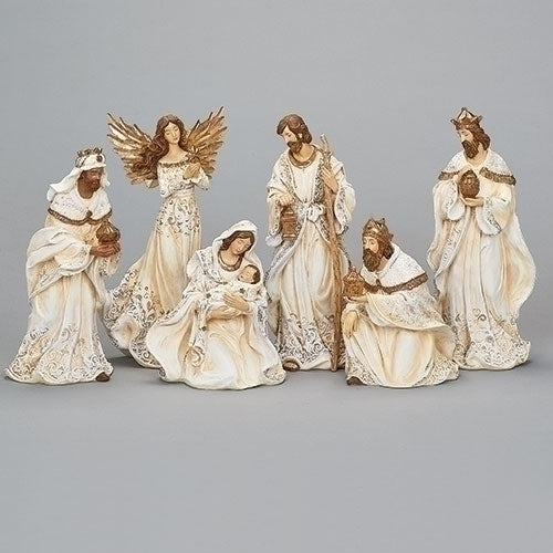 12"H 6PC ST NATIVITY; CREAM