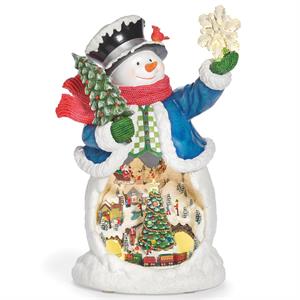 MUSICAL VILLAGE #J - 13"H LIGHTED MUSICAL SNOWMAN