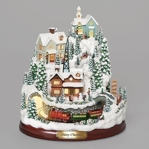 MUSICAL VILLAGE #I - 9"H LIGHTED MUSICAL MOUNTAIN