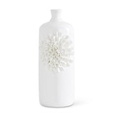 White Ceramic Bottles w/White Carnations