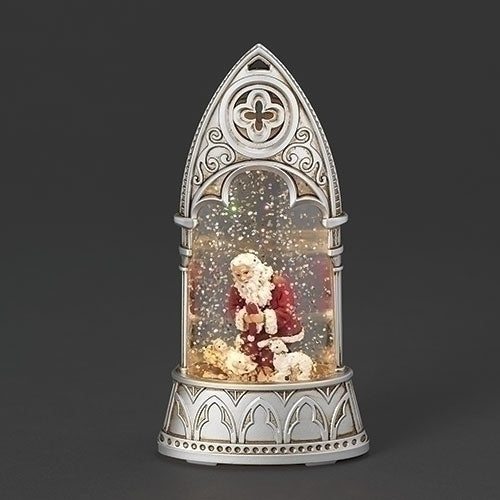 6"H LIGHTED KNEELING SANTAARCH SHIMMERING MERRY LITES