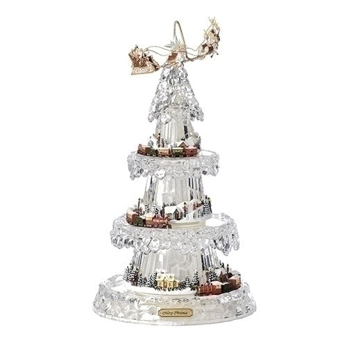 #F -18.5"H LIGHTED MUSICAL 4 LAYER ROTATION TREE -USB ADAPTOR