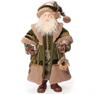 21.5"H OLIVE STRIPE ROBE SANTA