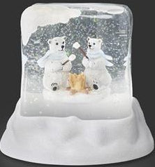 GLOBE # 11 - 5"H LIGHTED SWIRL POLAR BEARS