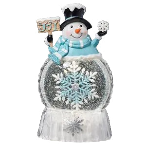 GLOBE #5 - 9.5"H LIGHTED SWIRL SNOWMAN