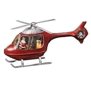 MUSICAL VILLAGE #E - 8"H LIGHTED MUSICAL HELICOPTER