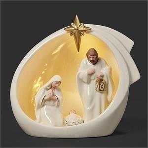5"H LED HOLY FAMILY ALL WHITE