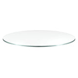 Courtly Check Ceramic Pedestal Table Base with 42" Glass Round Table Top