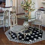 Courtly Check Ceramic Pedestal Table Base with 42" Glass Round Table Top