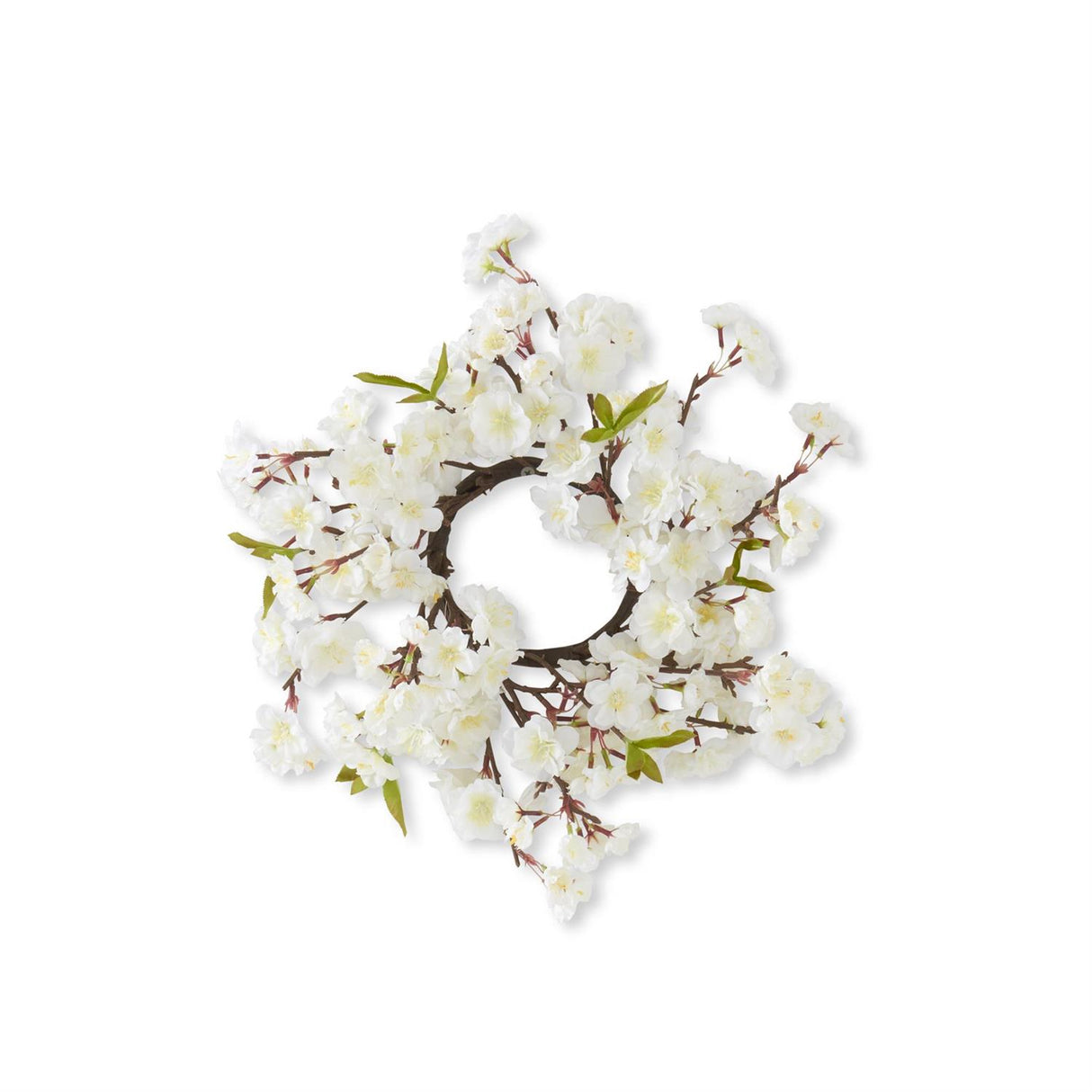 14 Inch White Cherry Blossom Candle Ring