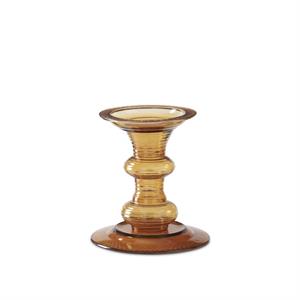 Transparent Amber Glass Pillar Candleholders