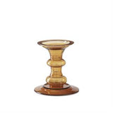 Transparent Amber Glass Pillar Candleholders