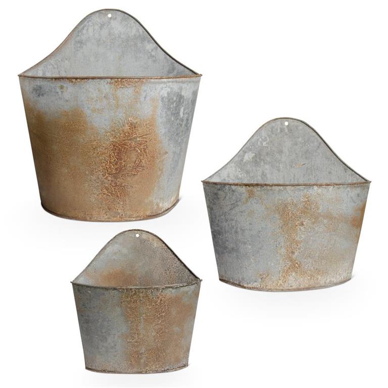 Oversized Rusty Galvanized Tin Wall Pocket
