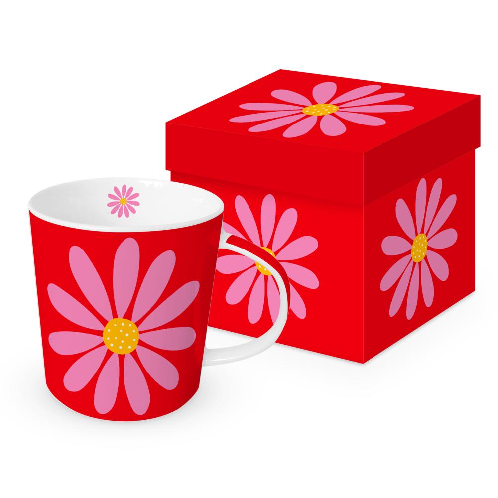 Mug in Giftbox - Happy Flower - Red