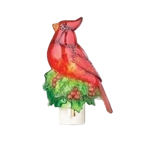 6.25"H CARDINAL ON HOLLY NIGHT