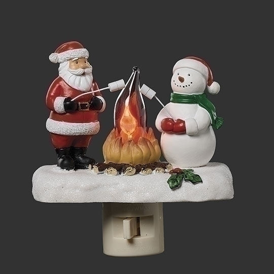 4"H SANTA AND SNOWMAN FLICKERNIGHT LIGHT
