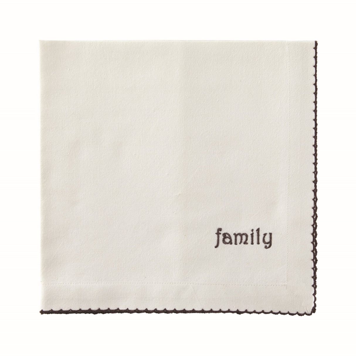 "Family" Embroidered Napkin