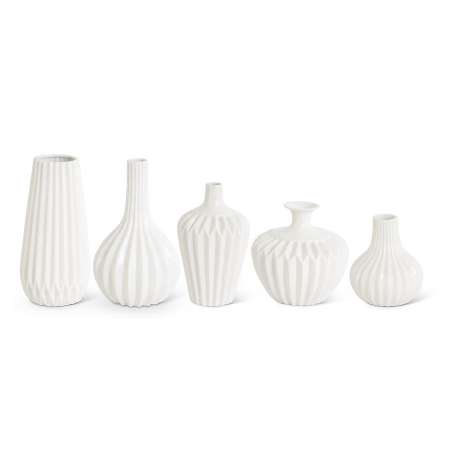 White Porcelain Accordion Vases