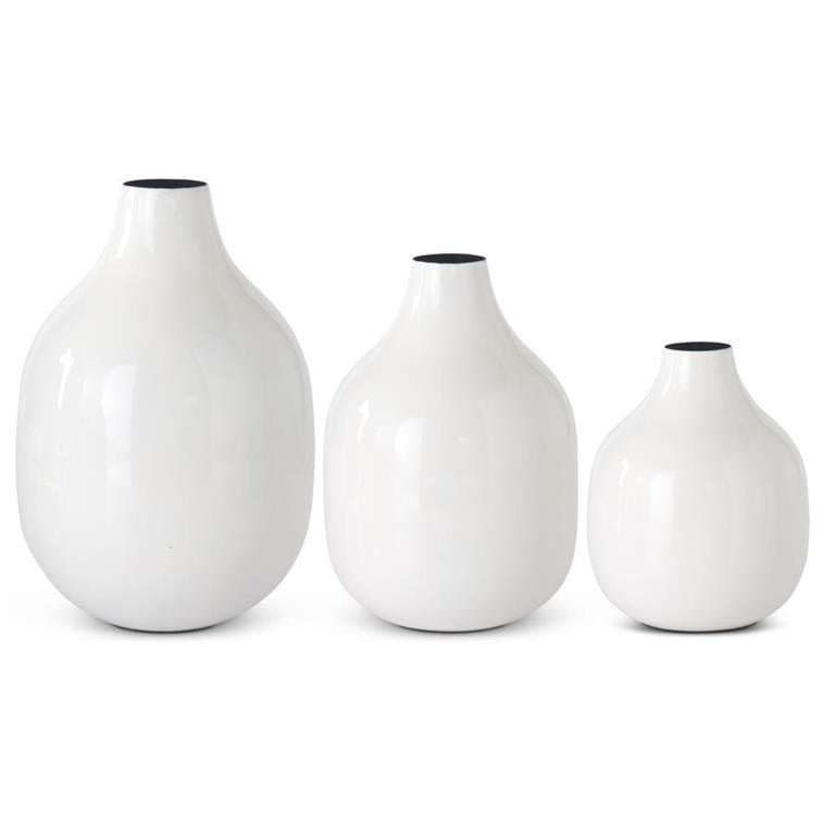 White Enameled Metal Bottles