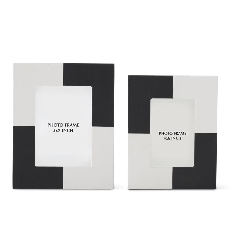 Black & White Vegan Leather Photo Frames