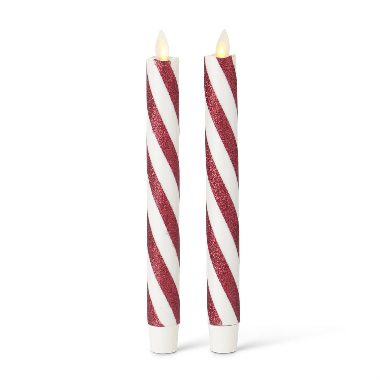 2 Pack 9.5 Inch Burgundy & White Wax Luminara Indoor