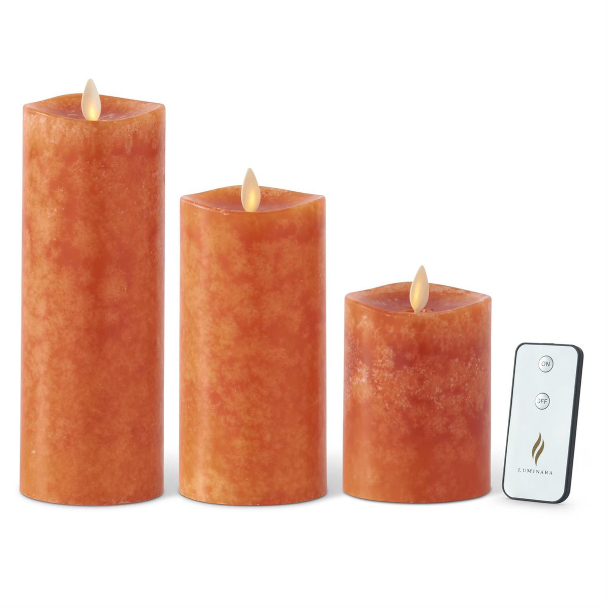 Orange Wax Luminara Medium Indoor Pillar  Candle