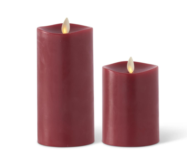 Burgundy Wax Luminara Medium Pillar