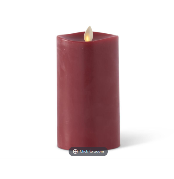 Burgundy Wax Luminara Tall Pillar