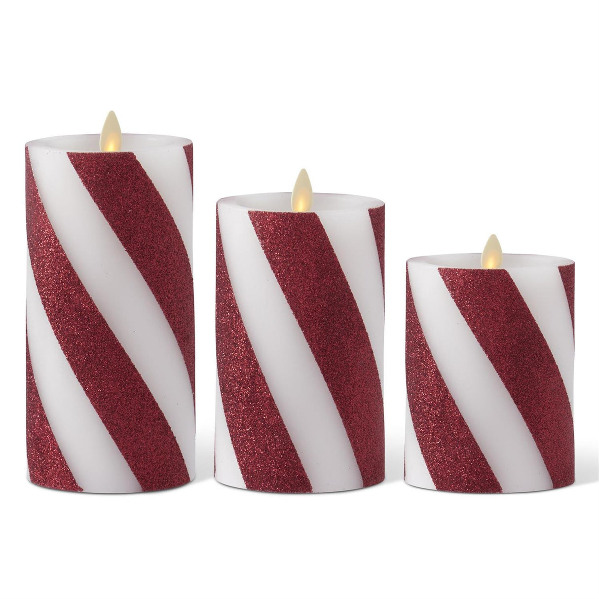 Thick Candy Striped Wax Luminara Indoor Candle *