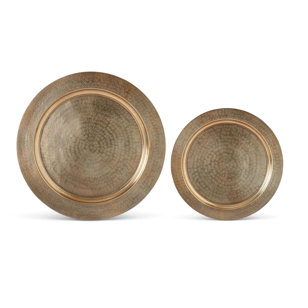 Textured Antiqued Gold Rimmed Trays