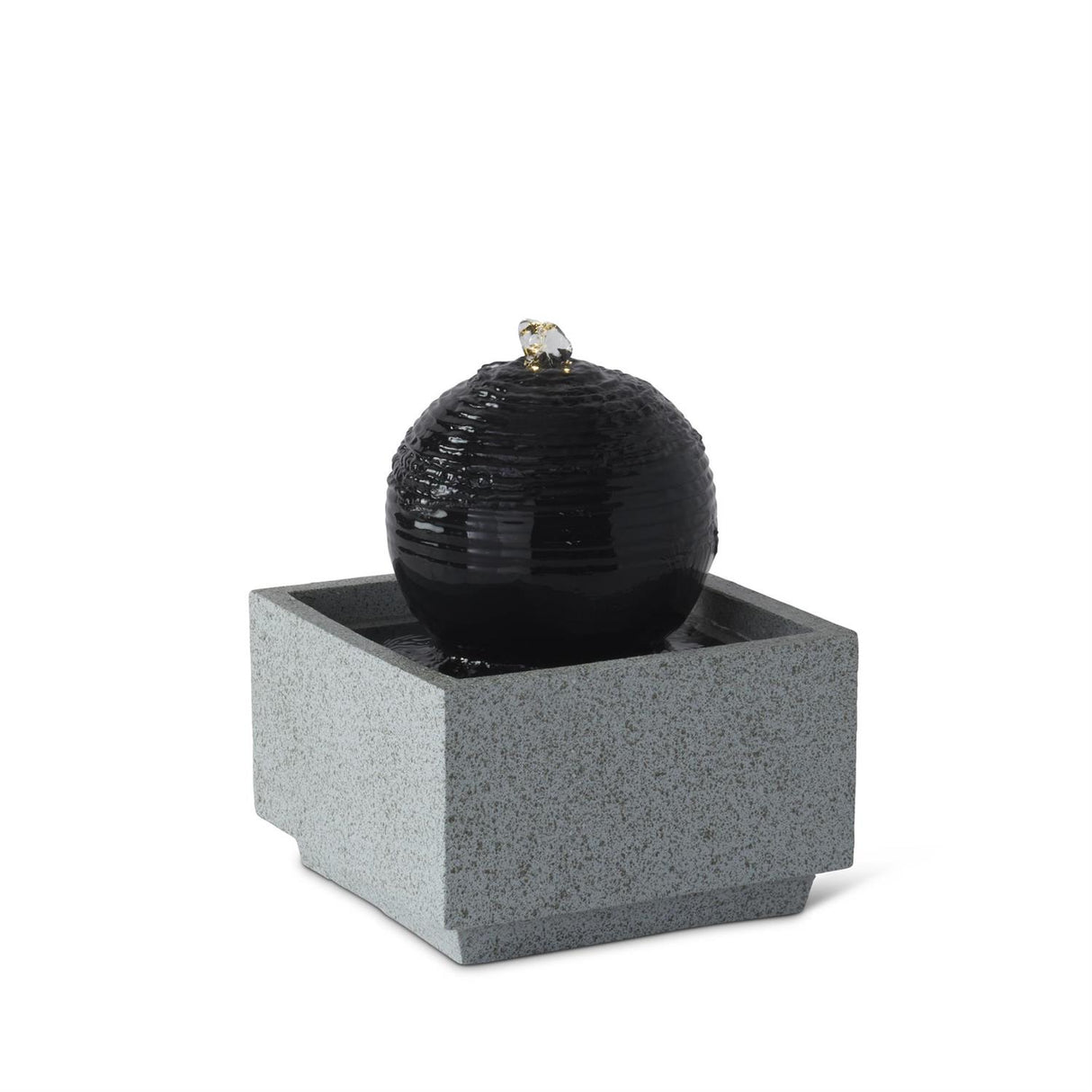 10.25 Inch Gray & Black Resin Lit Tabletop Fountain