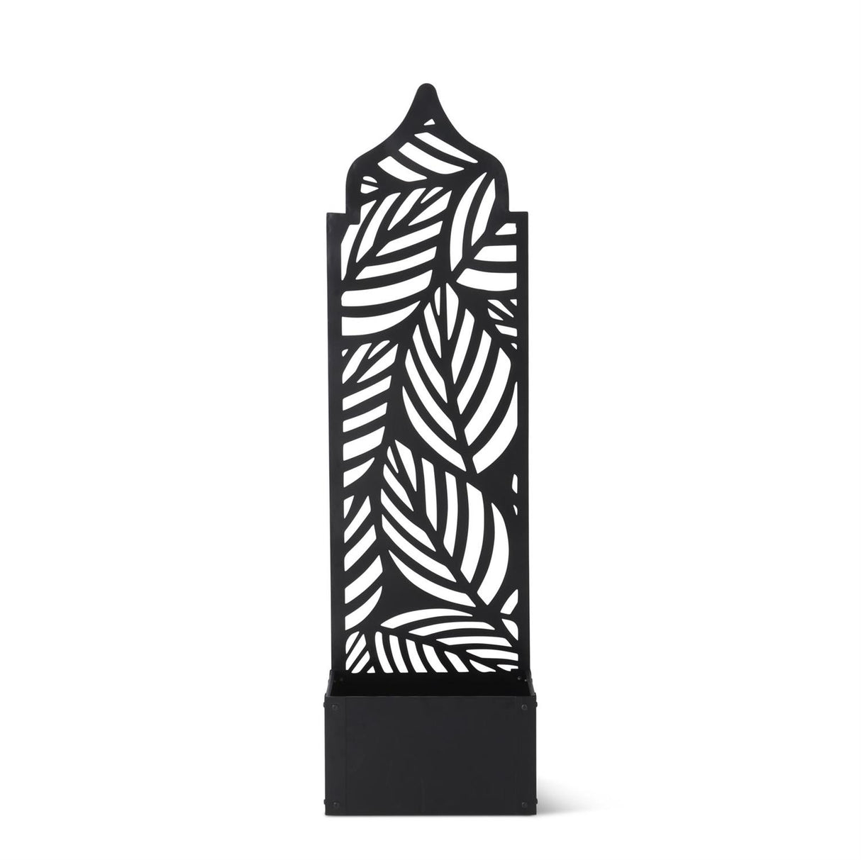 55 Inch Black Metal Tropical Leaf Cutout Wall Hangin
