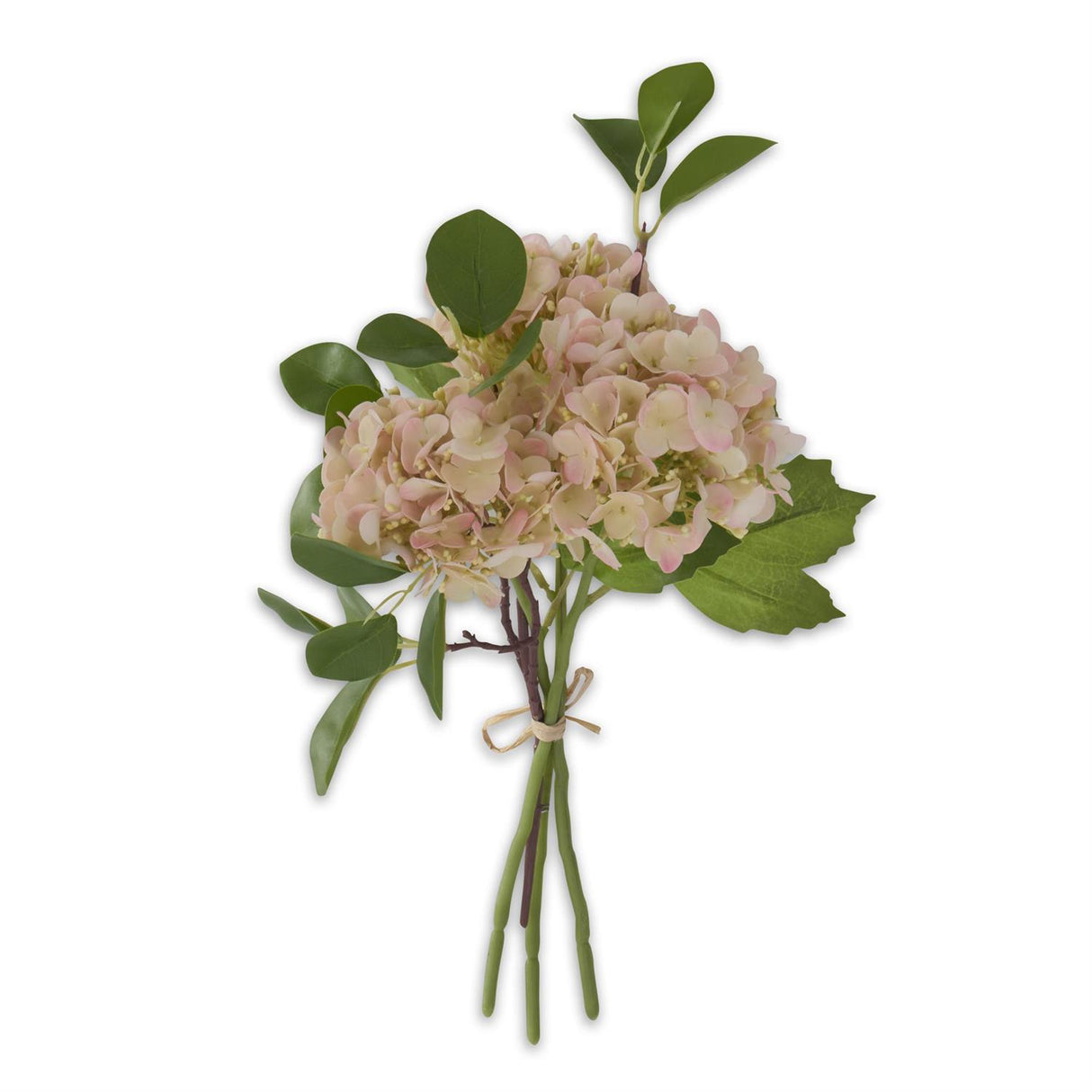 12 Inch Light Pink Real Touch Hydrangea Bundle (4 Stem)